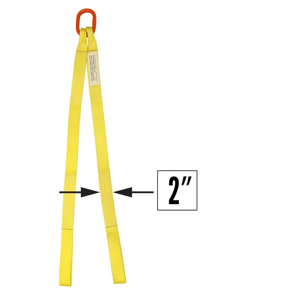 2"x7' (2 ply) Double Leg Nylon Sling w/ Master Link & Sewn Loop