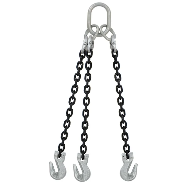 3/4" x 10' Domestic 3 Leg Chain Sling with Crosby Grab Hooks - Grade 100