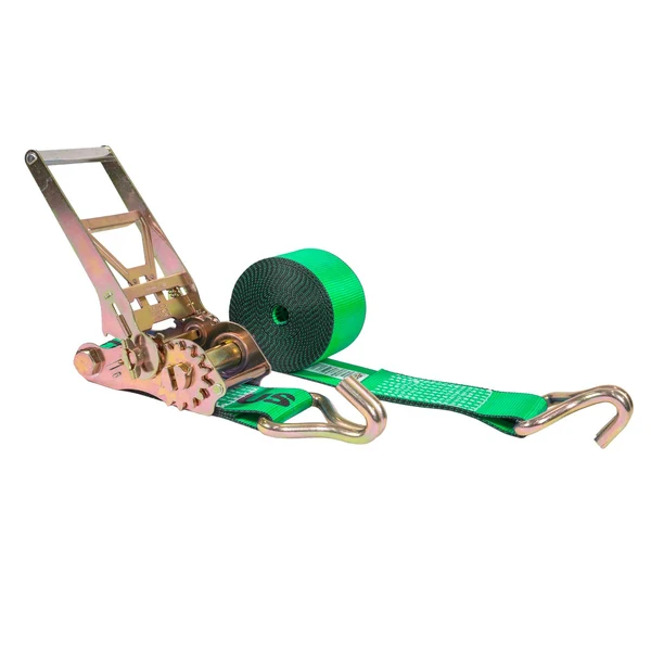 4" x 30' Gear-Driving Reverse-Action Ratchet Strap with Wire Hooks | Green
