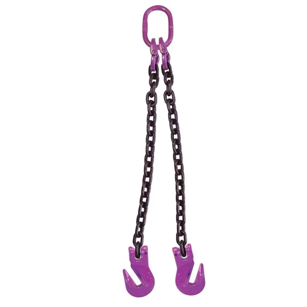 1/2" x 20' 2 Leg Chain Sling w/ Grab Hooks - Grade 100