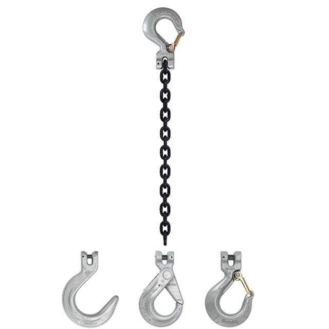 5/8" x 3' Domestic Single Leg Chain Sling with Crosby Sling & Sling Hooks - Grade 100