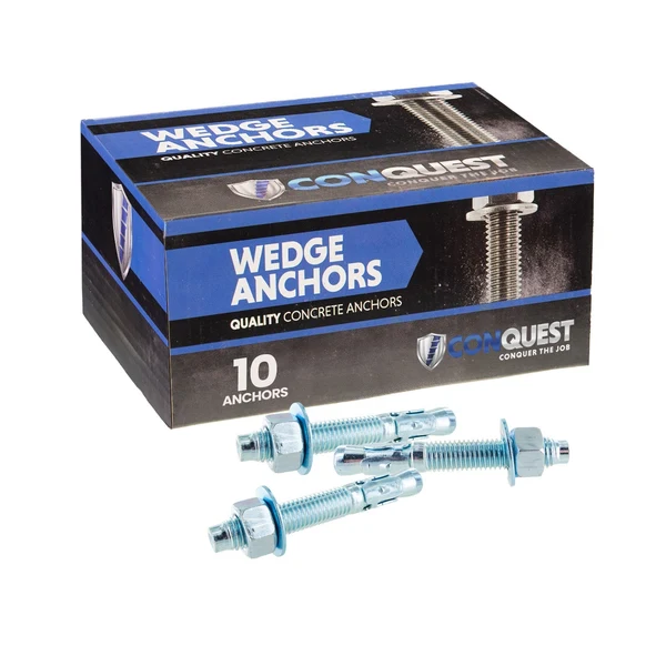 3/4" x 4-3/4" Conquest Wedge Anchors - Zinc, Pkg 10