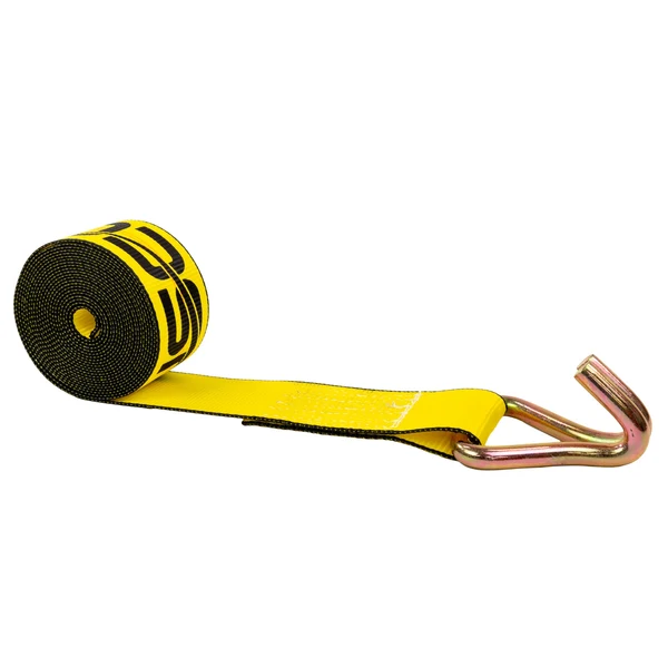 3" X 20' Winch Strap with Wire Hook | Yellow