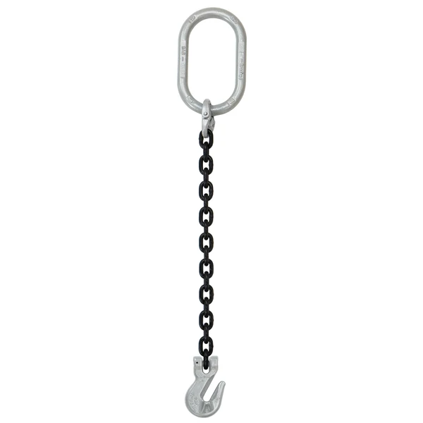 1/2" x 12' Domestic Single Leg Chain Sling with Crosby Grab Hook - Grade 100