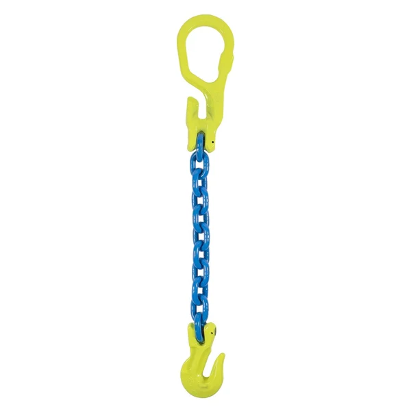 3/8" x 20' Adjustable Single Leg Chain Sling w/ Gunnebo Chain and Grab Hook - Grade 100