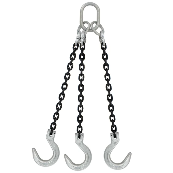 5/16" x 20' Domestic 3 Leg Chain Sling with Crosby Foundry Hooks - Grade 100