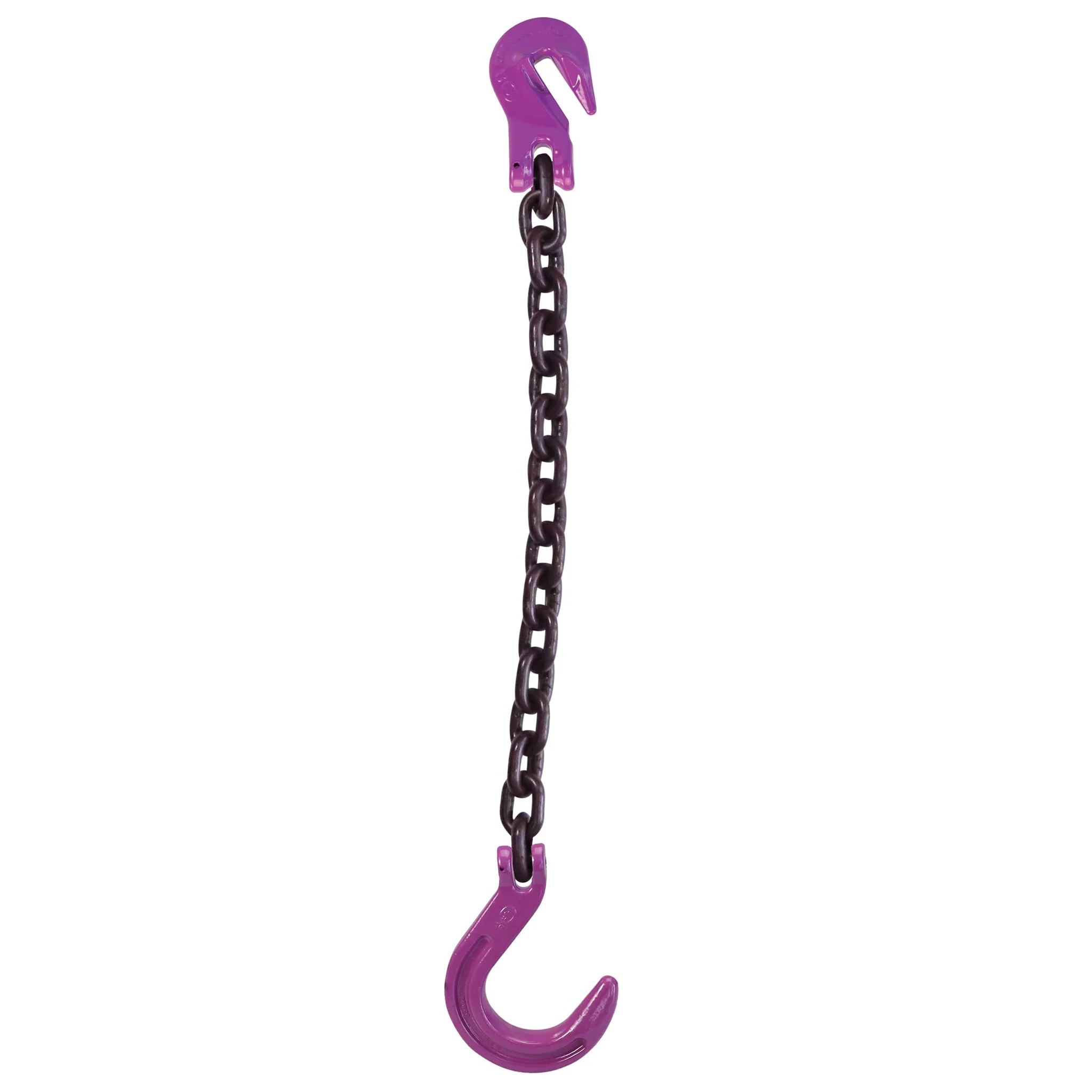 1/2" x 4' Single Leg Chain Sling w/ Grab & Foundry Hooks - Grade 100