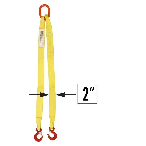2"x4' (2 ply) Double Leg Nylon Sling w/ Master Link & Sling Hook