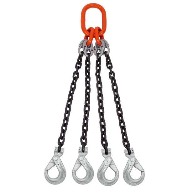 5/8" x 10' Domestic 4 Leg Chain Sling with Crosby Self-Locking Hooks - Grade 100