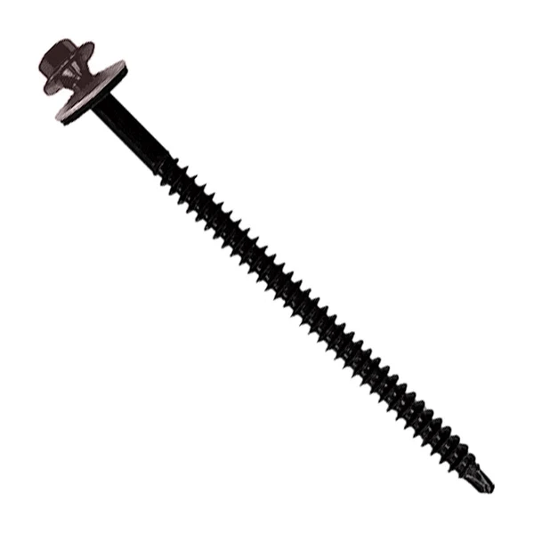ST Fastening #12 X 3-3/4" InsulDrill Metal Roofing Screw - Charcoal, Pkg 100