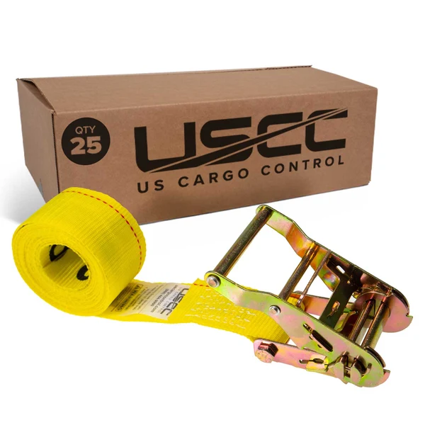 2" x 20' Endless Ratchet Strap | Yellow | 25-Pack
