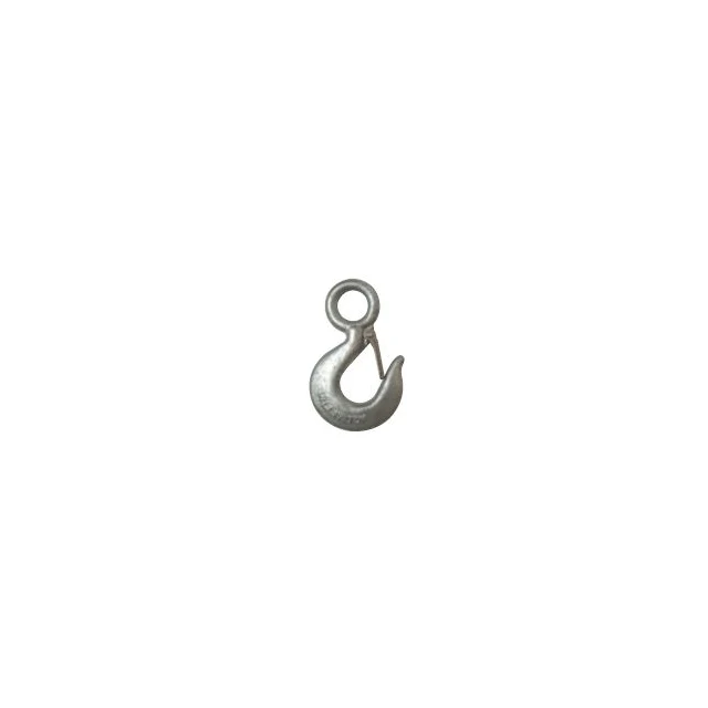 Galvanized Carbon Eye Hoist Hook w/ Latch - 3/4 Ton