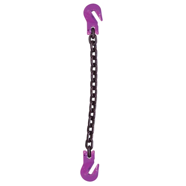 9/32" x 18' Single Leg Chain Sling w/ Grab & Grab Hooks - Grade 100