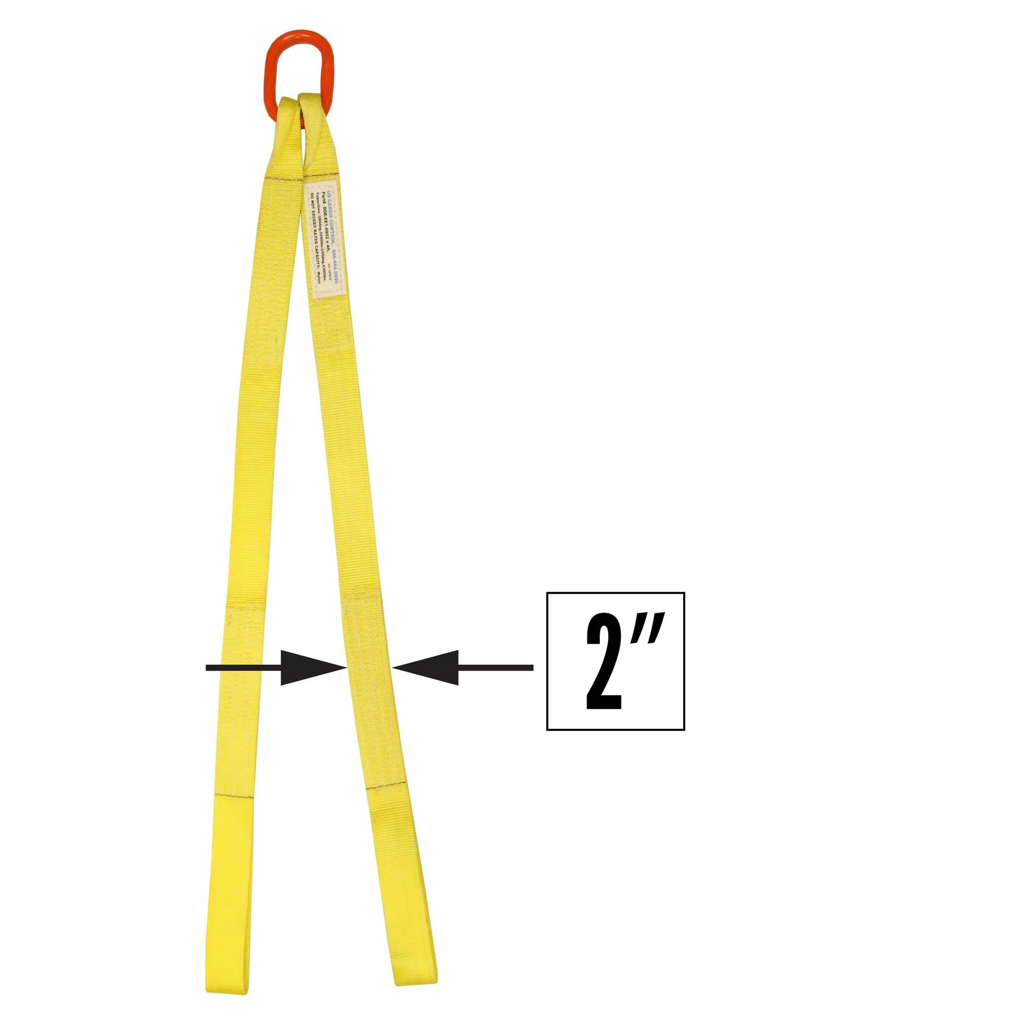2"x12' (2 ply) Double Leg Nylon Sling w/ Master Link & Sewn Loop