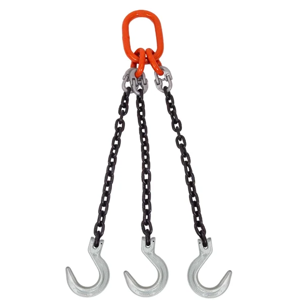 5/8" x 20' Domestic 3 Leg Chain Sling with Crosby Foundry Hooks - Grade 100