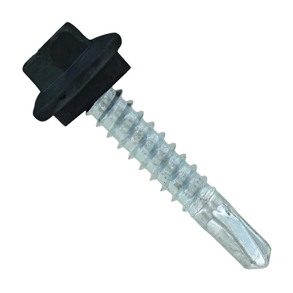 ST Fastening #12 X 1-1/4" Self-Drilling Maxx Steelbinder Metal Roofing Screw, Hex-Washer Head - Black, Qty. 250