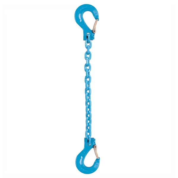 9/32" x 12' Pewag Single Leg Chain Sling w/ Sling & Sling Hooks - Grade 120