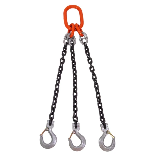 9/32" x 20' Domestic 3 Leg Chain Sling with Crosby Sling Hooks - Grade 100
