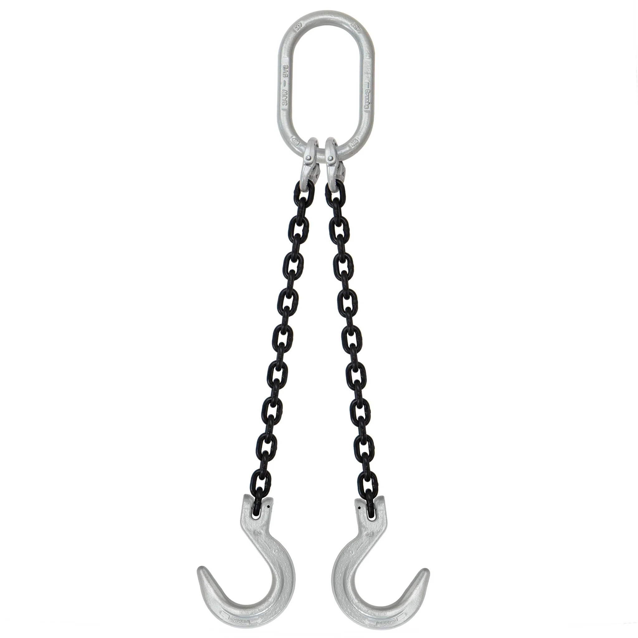 5/16" x 4' Domestic 2 Leg Chain Sling with Crosby Foundry Hooks - Grade 100