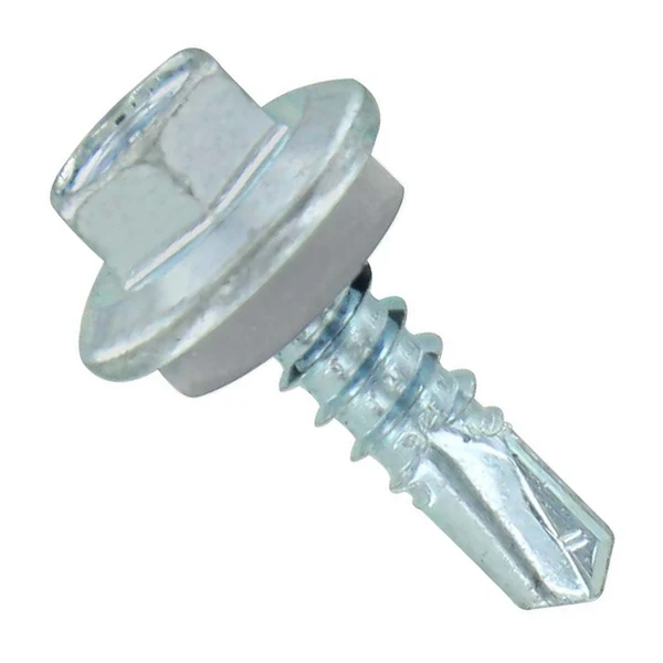 ST Fastening #12 X 3/4" Self-Drilling Maxx Steelbinder Metal Roofing Screw, Hex-Washer Head - Light Gray, Qty. 250