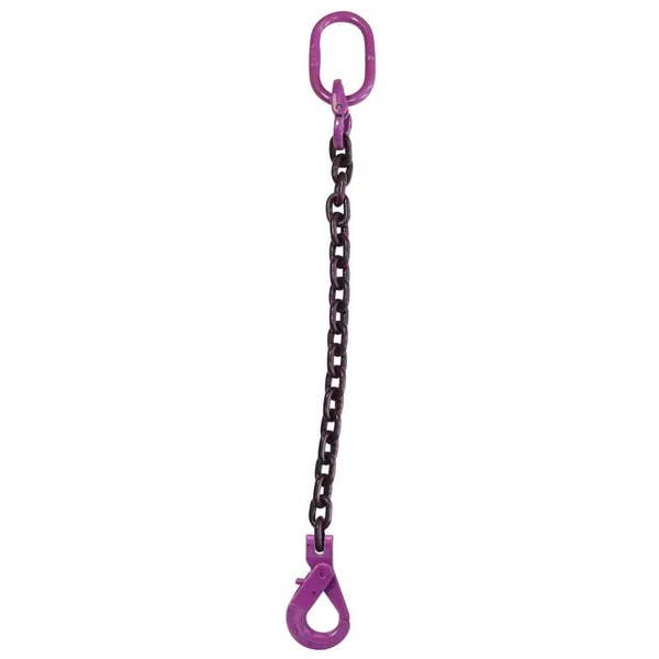 5/16" x 4' Single Leg Chain Sling w/ Self-Locking Hook - Grade 100