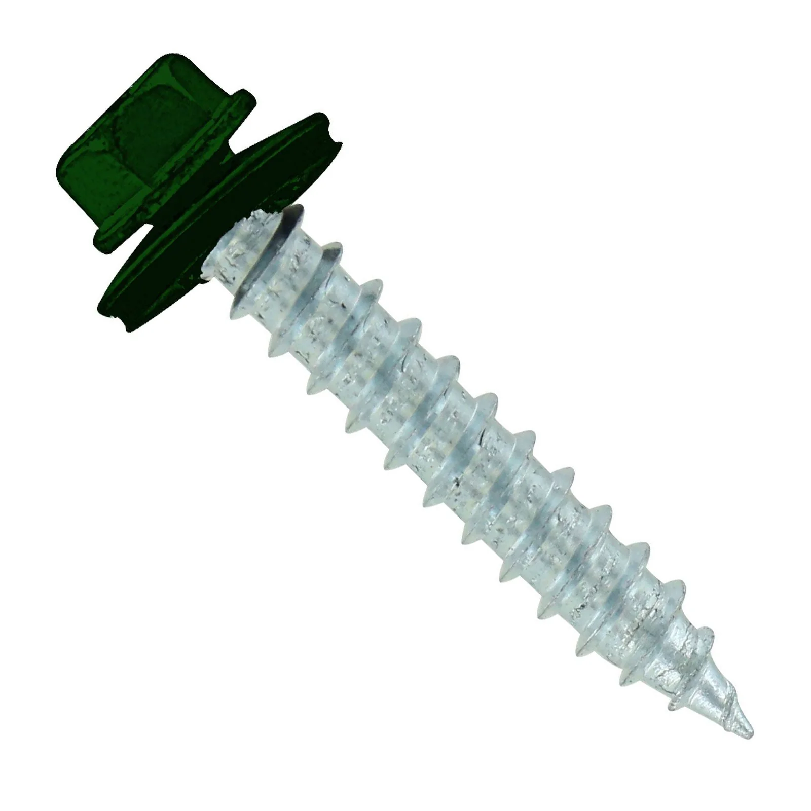 ST Fastening #14 x 1-1/2" Type 17 Woodbinder Metal Roofing Screw - Forest Green, Pkg 250