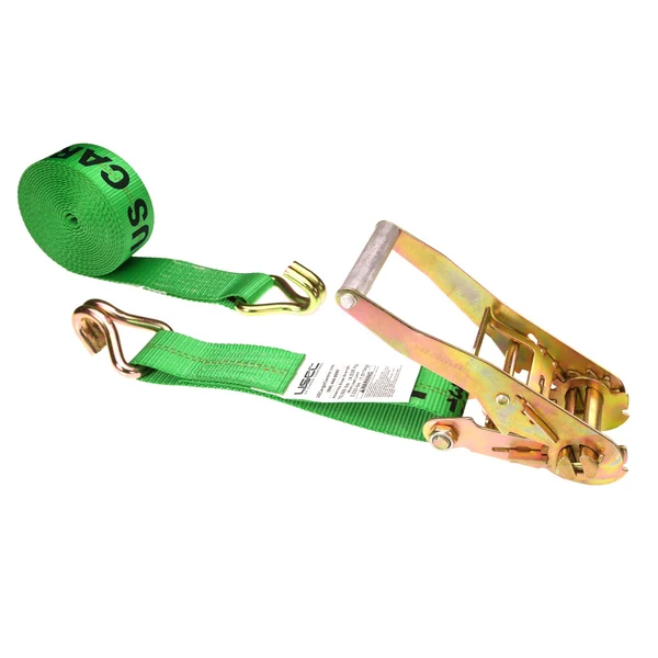 2" x 12' Ratchet Strap with Wire / Double J Hooks | Green