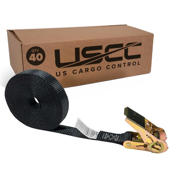 1" x 20' Black Endless Ratchet Strap | 40-Pack