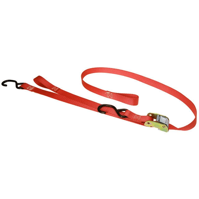 1" x 6' Cam Buckle Handlebar Strap w/S-Hooks & Pull Loop Red