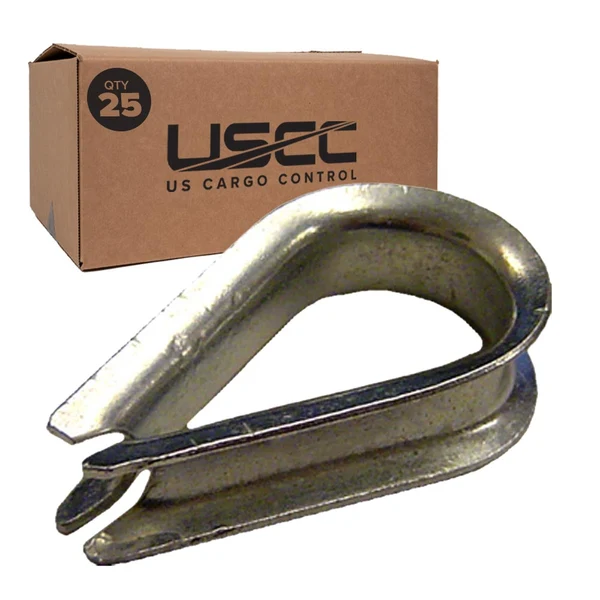 1/4" Wire Rope Thimble | Zinc-Plated - Standard Duty | 25-Pack