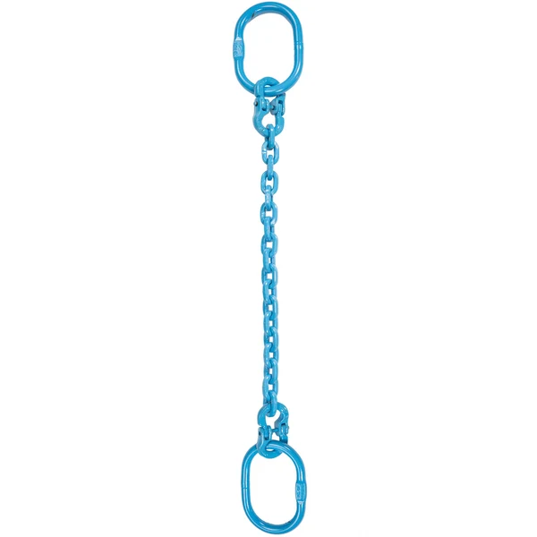 9/32" x 8' Pewag Single Leg Chain Sling w/ Oblong Master Links - Grade 120