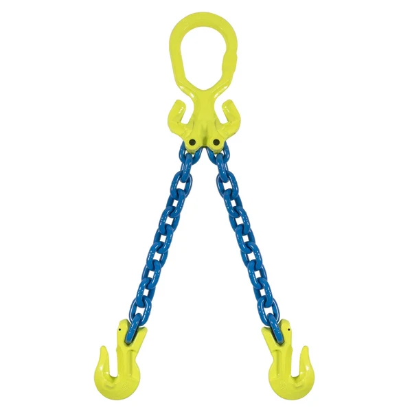 3/8" x 20' Adjustable 2 Leg Chain Sling w/ Gunnebo Chain and Grab Hooks - Grade 100