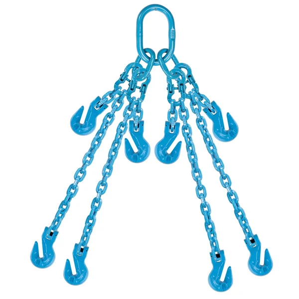 1/2" x 10' Pewag Adjustable 4 Leg Chain Sling w/ Grab Hooks - Grade 120