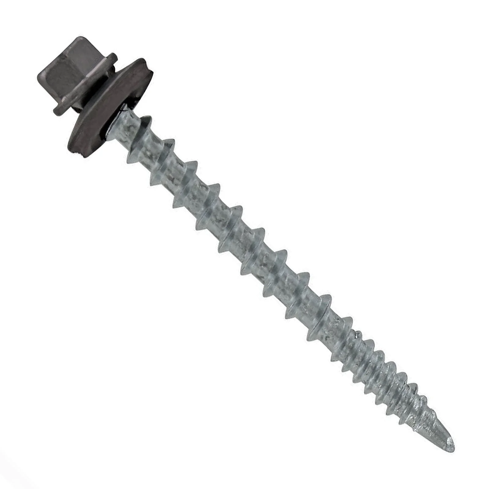 ST Fastening #10 x 2" Kwikseal Woodbinder Metal Roofing Screw - Charcoal Gray, Pkg 250