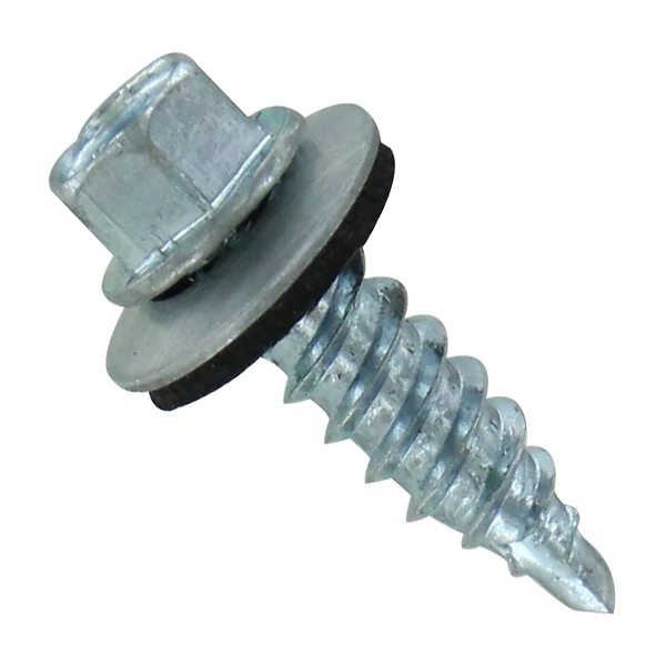 ST Fastening #12 x 3/4" Kwikseal Woodbinder Metal Roofing Stitch Screw - Electro-Galvanized, Pkg 250