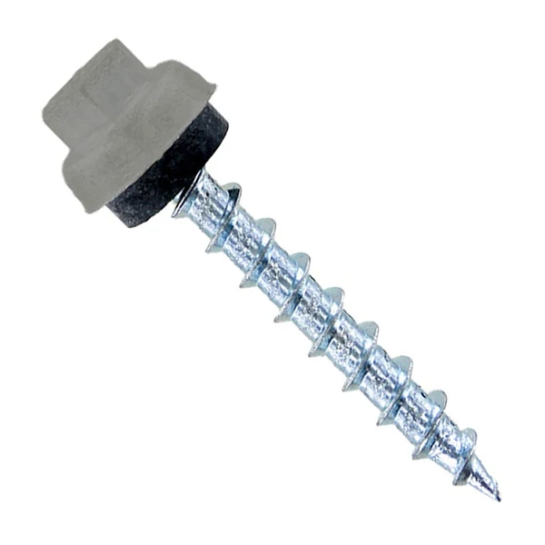 ST Fastening #12 X 1-1/2" ZXL Type 17 Woodbinder Metal Roofing Screw For OSB - Ash Gray, Pkg 250