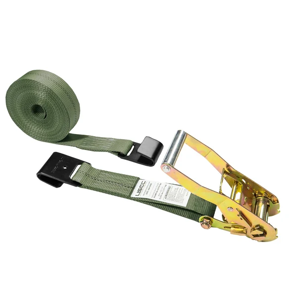 2" x 27' Ratchet Strap with Flat Hooks | Olive Drab