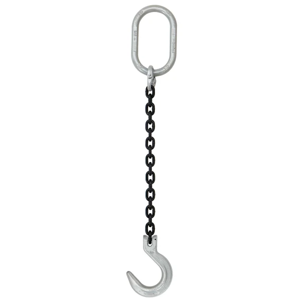 3/8" x 10' Domestic Single Leg Chain Sling with Crosby Foundry Hook - Grade 100