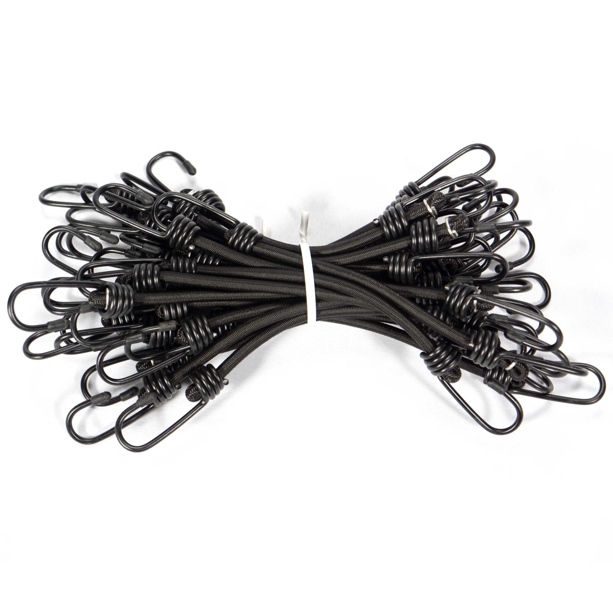 1/4" x 12" Black Bungee Cords (bundle of 25) - 6mm