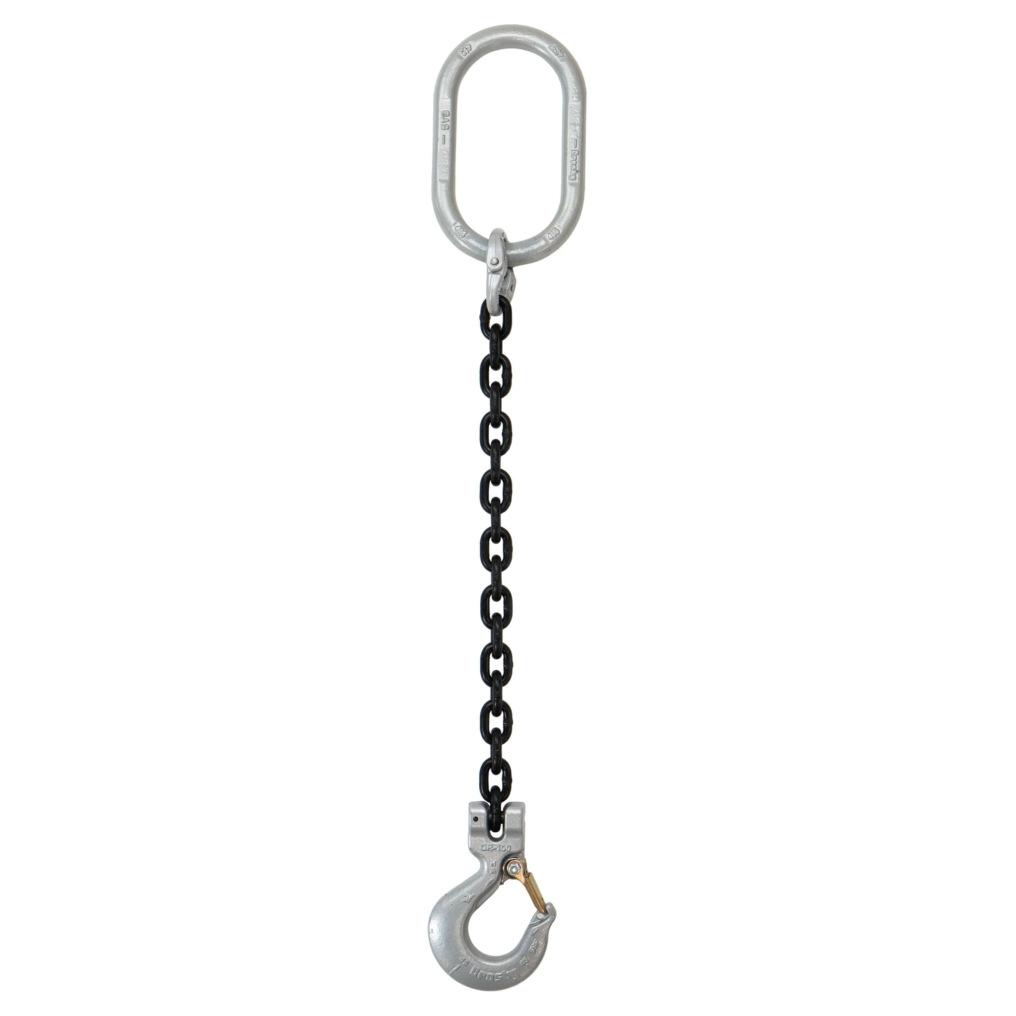 1/2" x 18' Domestic Single Leg Chain Sling with Crosby Sling Hook - Grade 100