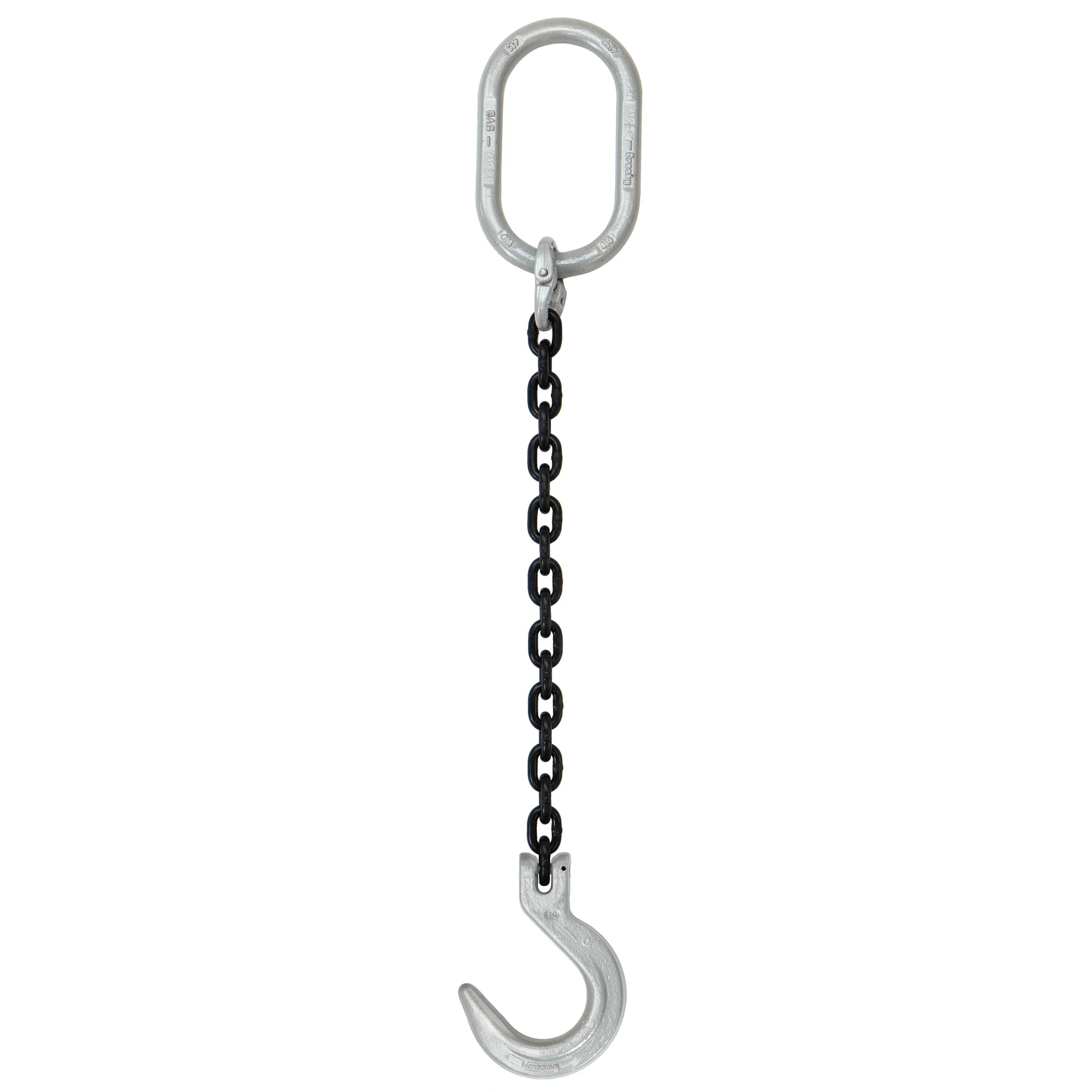 5/8" x 4' Domestic Single Leg Chain Sling with Crosby Foundry Hook - Grade 100