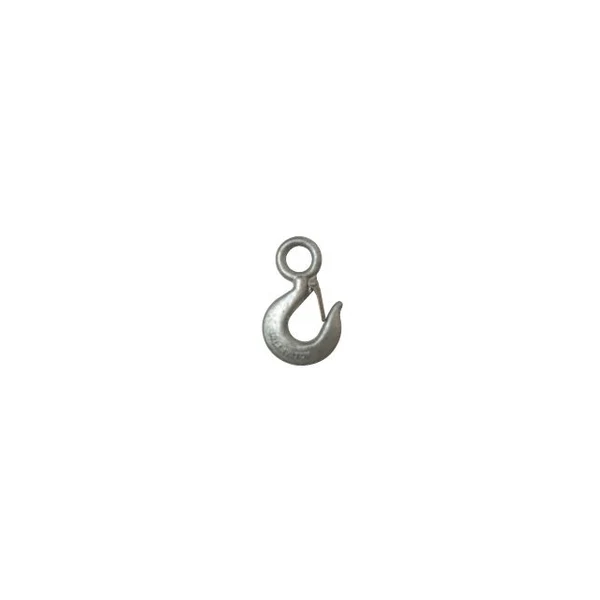 Galvanized Carbon Eye Hoist Hook w/ Latch - 1 Ton