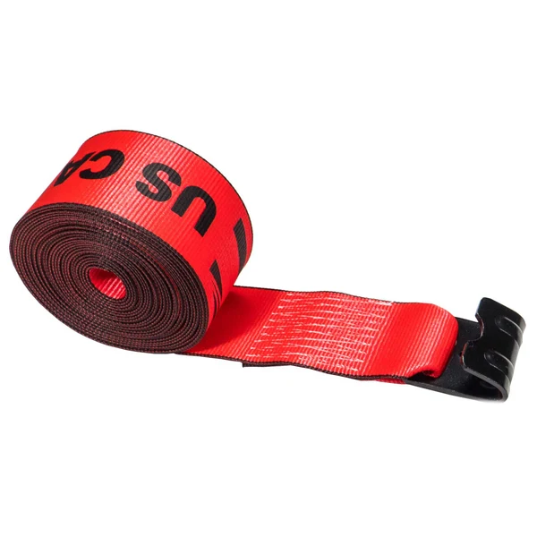 4" x 40' Winch Strap with Flat Hook | Red