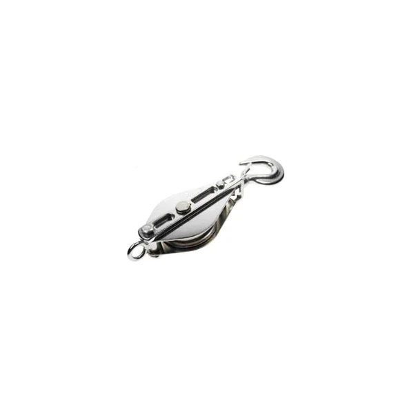 Single Swivel Block w/ Hook & Brass Bushing - 304 Stainless Steel 3/4" x 5"