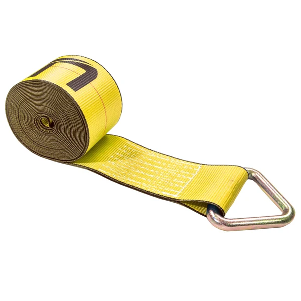 4" x 27' Winch Strap with D-Ring | Yellow